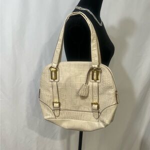 Ruby Rd. Cream Croc-Embossed Shoulder Bag